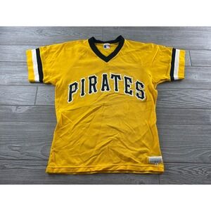 Vintage Pittsburgh Pirates Medalist Sand-Knit MLB Jersey Yellow Black Mens M